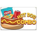 Signmission Hot Dog Combo Banner Concession Stand Food Truck Single Sided B-Hot Dog Combo19